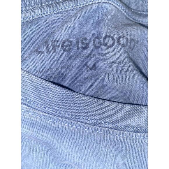 Life Is Good T Shirt M Work From Home Pants Optional S/S Dog XXL Blue Crew Neck - Picture 10 of 10